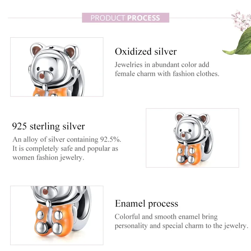 (immagine per) Charm tipo Pandora Orso spaziale - SCC1693 - Visualizza 8