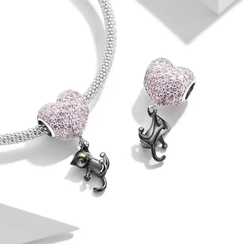 (immagine per) Charm tipo Pandora Palloncino d'amore Gatto nero - SCC2115 - Visualizza 4