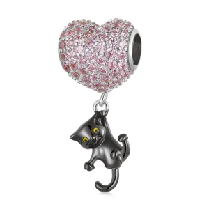 (immagine per) Charm tipo Pandora Palloncino d'amore Gatto nero - SCC2115