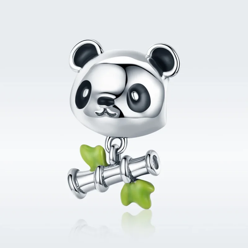 (immagine per) Charm tipo Pandora Panda ama mangiare il bambù - SCC325 - Visualizza 2