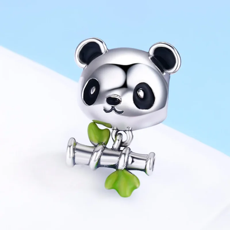 (immagine per) Charm tipo Pandora Panda ama mangiare il bambù - SCC325 - Visualizza 4