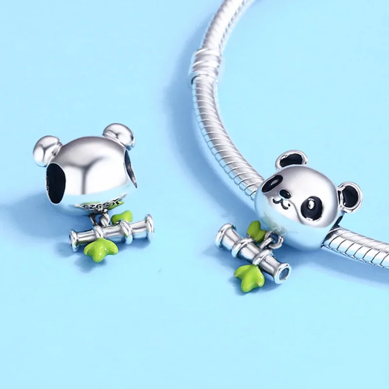 (immagine per) Charm tipo Pandora Panda ama mangiare il bambù - SCC325 - Visualizza 6