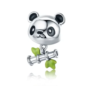 (immagine per) Charm tipo Pandora Panda ama mangiare il bambù - SCC325