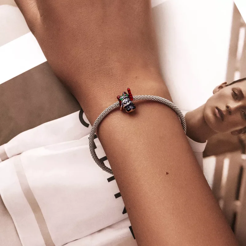 (immagine per) Charm tipo Pandora Panda con cappello da tigre - SCC2105 - Visualizza 6