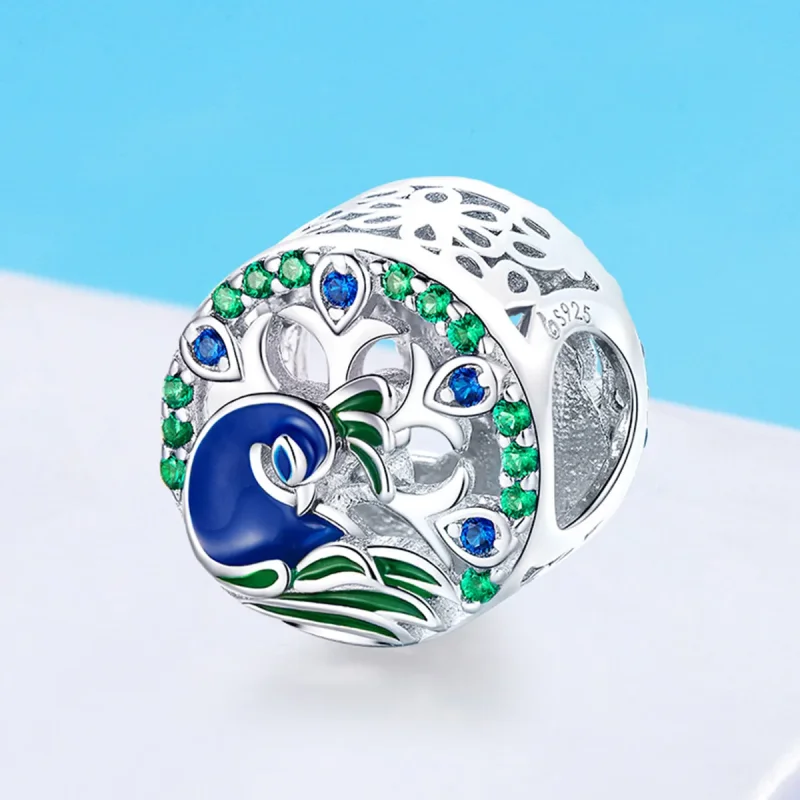 (immagine per) Charm tipo Pandora Pavone - BSC037 - Visualizza 2