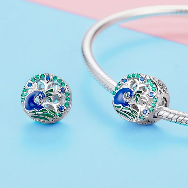 (immagine per) Charm tipo Pandora Pavone - BSC037 - Visualizza 3