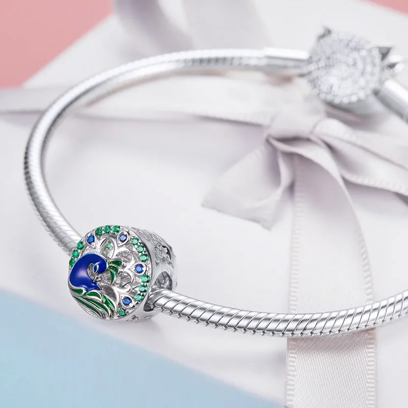 (immagine per) Charm tipo Pandora Pavone - BSC037 - Visualizza 4