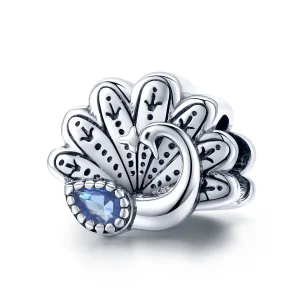 (immagine per) Charm tipo Pandora Pavone retrò - SCC1558