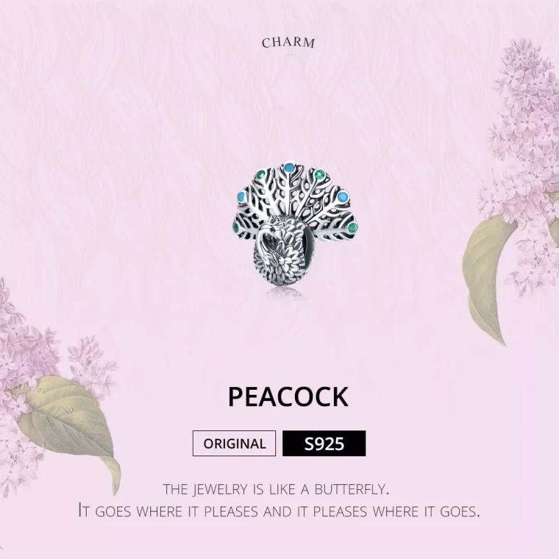 (immagine per) Charm tipo Pandora Pavone - SCC1260 - Visualizza 2