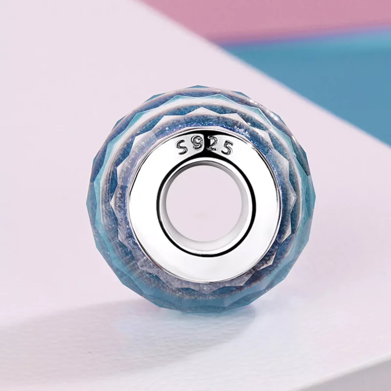(immagine per) Charm tipo Pandora Perla di vetro di Murano blu - SCZ054 - Visualizza 3