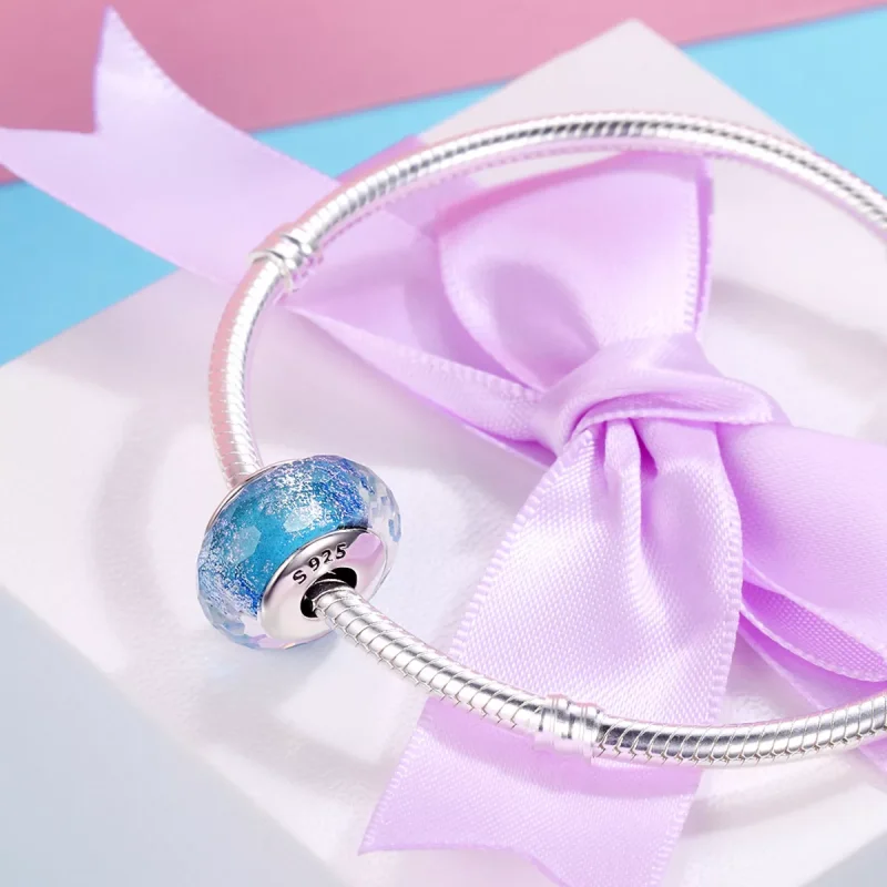 (immagine per) Charm tipo Pandora Perla di vetro di Murano blu - SCZ054 - Visualizza 4