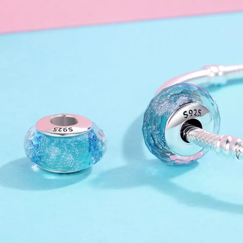 (immagine per) Charm tipo Pandora Perla di vetro di Murano blu - SCZ054 - Visualizza 5