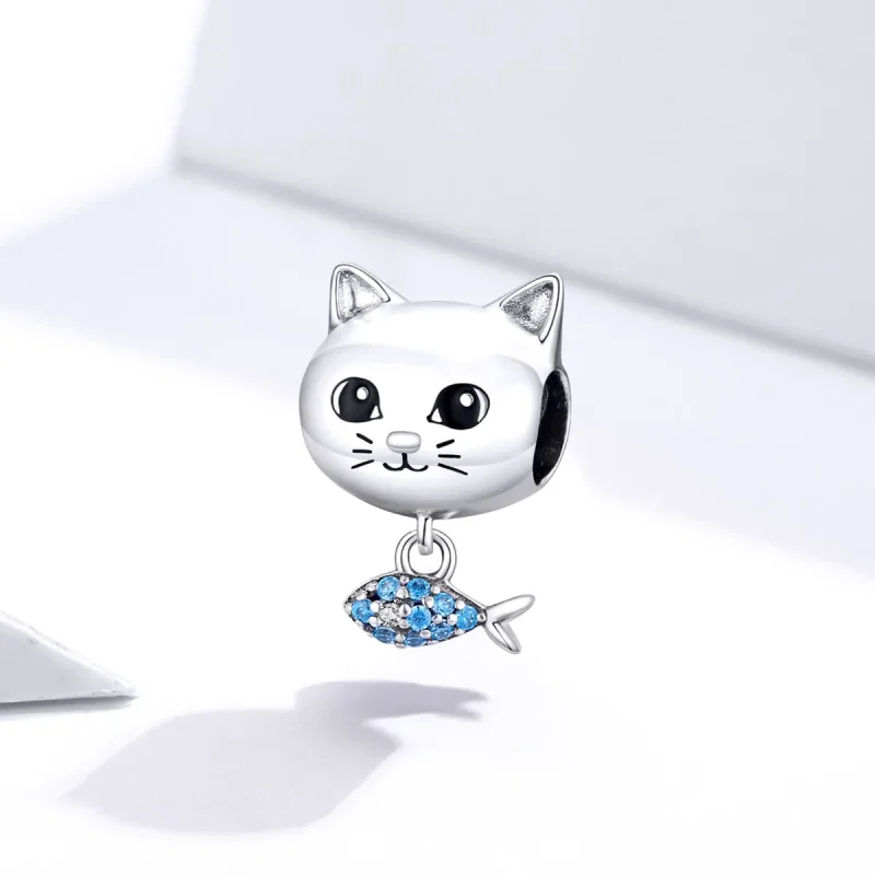 (immagine per) Charm tipo Pandora Pesce d'amore del gattino - BSC226 - Visualizza 2