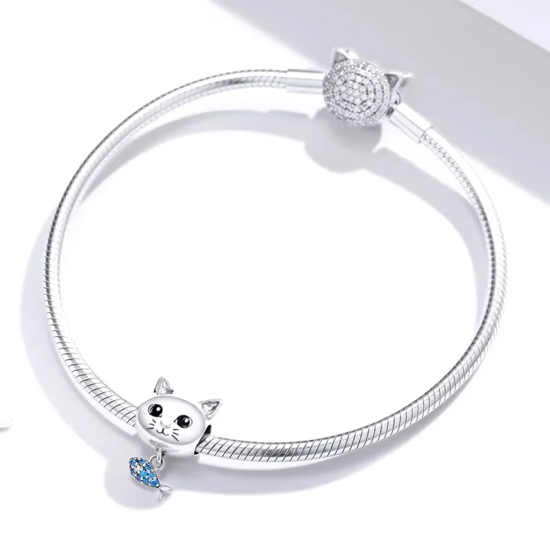 (immagine per) Charm tipo Pandora Pesce d'amore del gattino - BSC226 - Visualizza 3