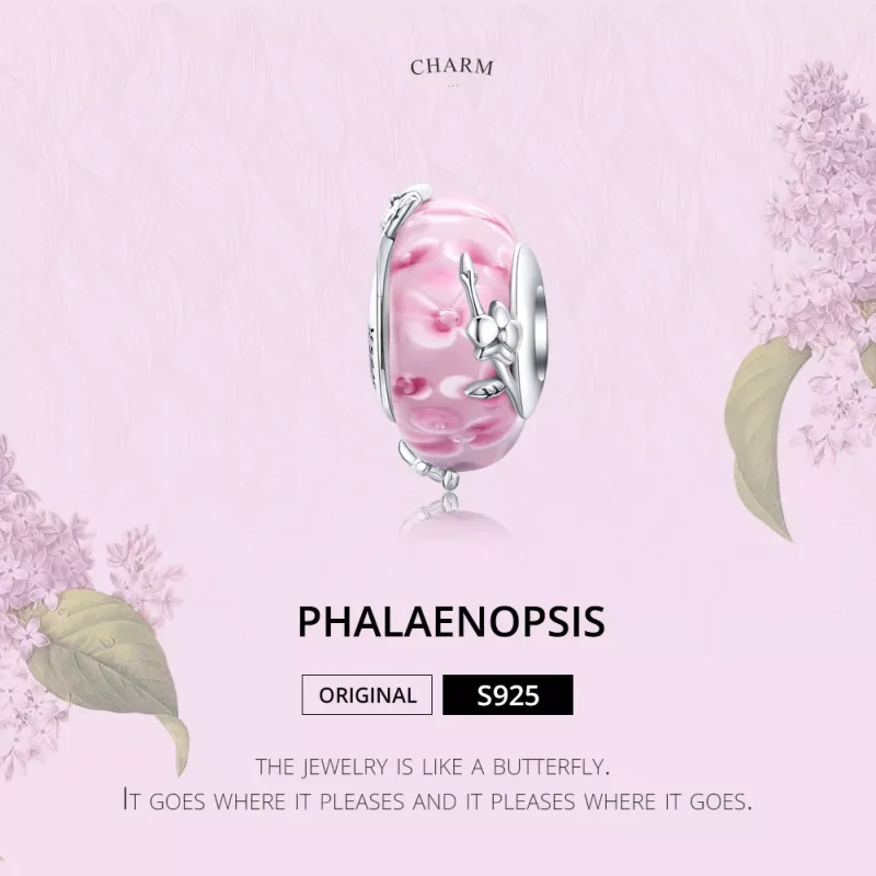 (immagine per) Charm tipo Pandora Phalaenopsis - SCC1281 - Visualizza 2