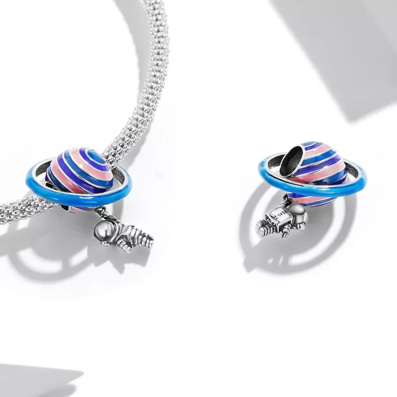 (immagine per) Charm tipo Pandora Pianeta Astronauta - SCC2095 - Visualizza 4