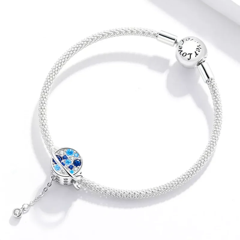 (immagine per) Charm tipo Pandora Pianeta Blu - BSC365 - Visualizza 3