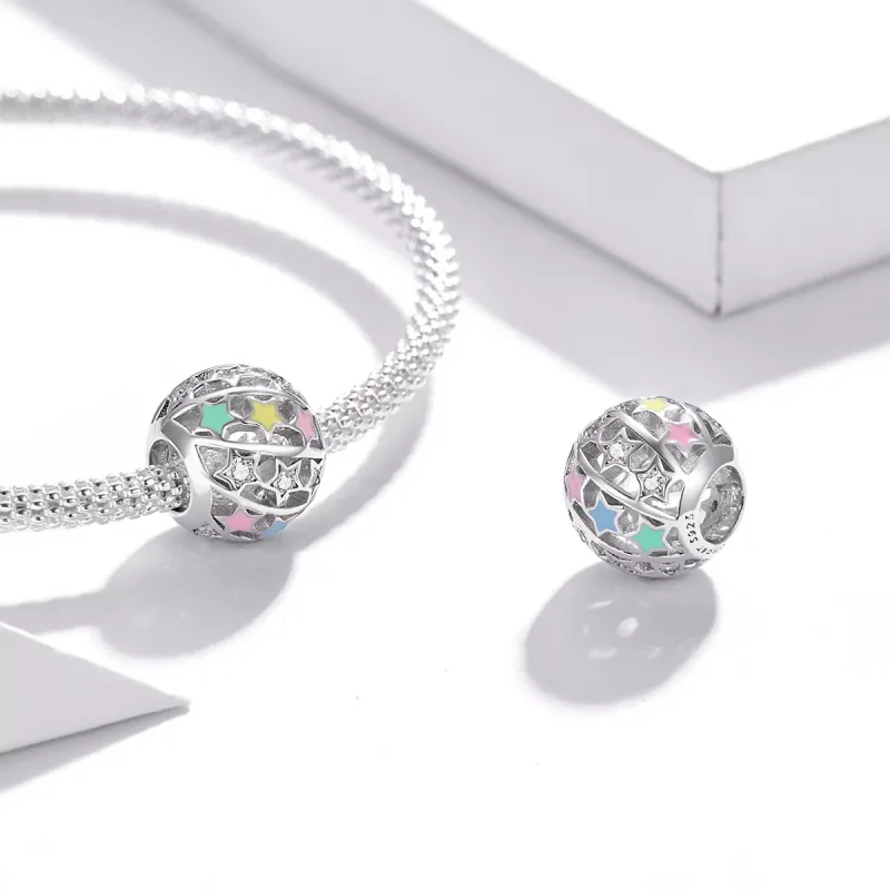 (immagine per) Charm tipo Pandora Pianeta Stella - BSC438 - Visualizza 4