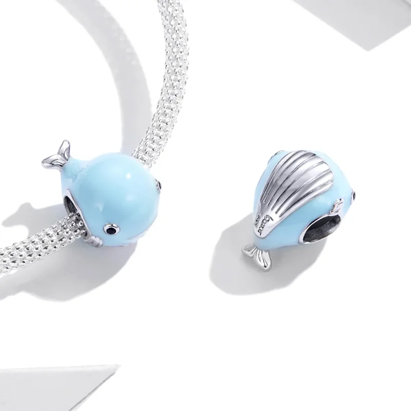 (immagine per) Charm tipo Pandora Piccola balena blu - BSC250 - Visualizza 4