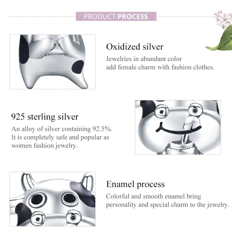 (immagine per) Charm tipo Pandora Piccola mucca - SCC1574 - Visualizza 8