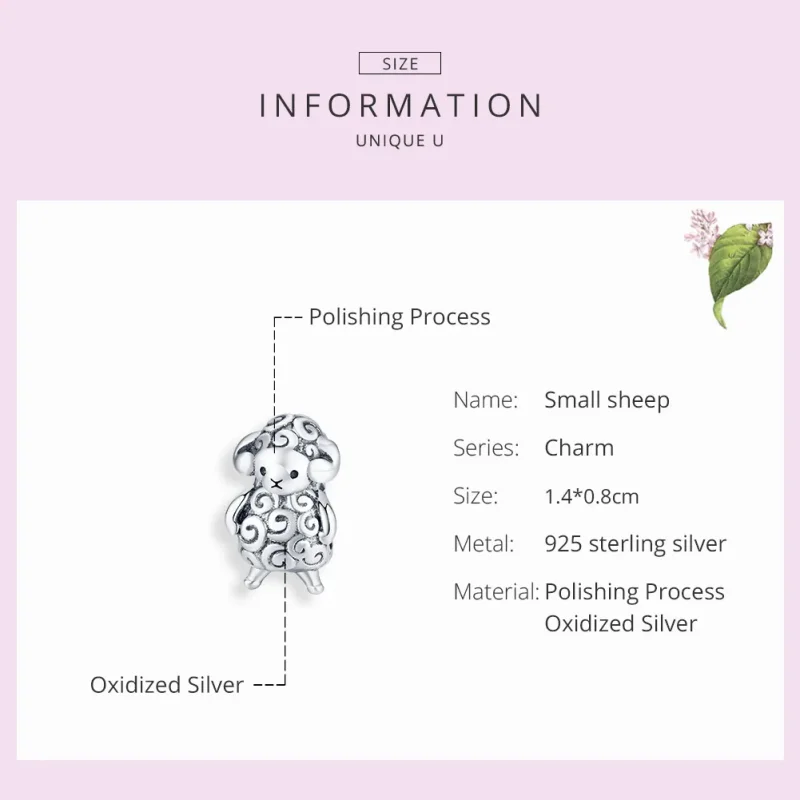 (immagine per) Charm tipo Pandora Piccola pecora - BSC187 - Visualizza 7