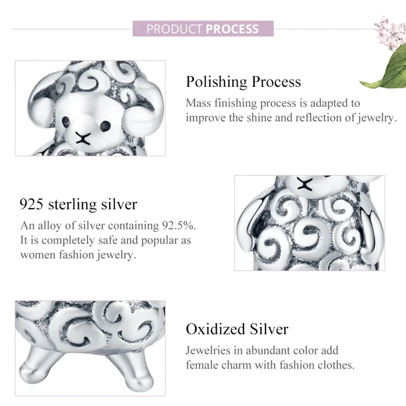 (immagine per) Charm tipo Pandora Piccola pecora - BSC187 - Visualizza 8