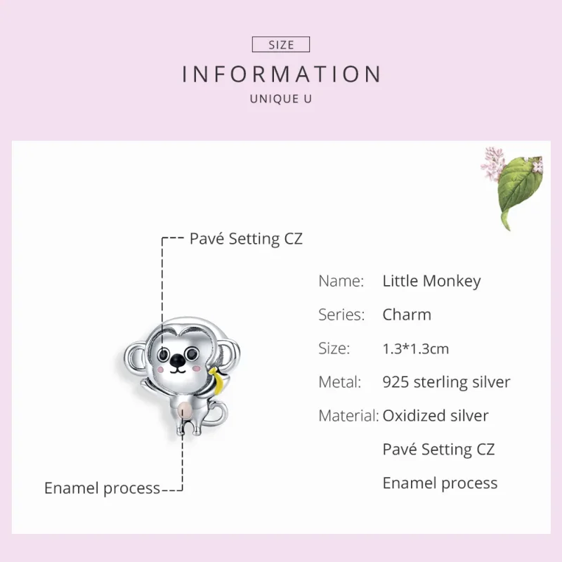(immagine per) Charm tipo Pandora Piccola scimmia - SCC1575 - Visualizza 7