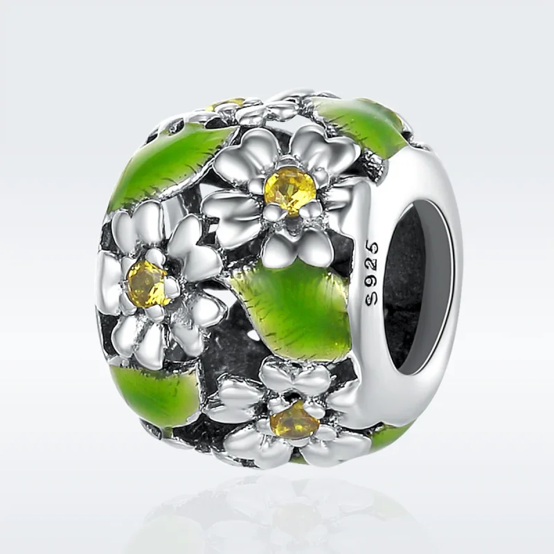 (immagine per) Charm tipo Pandora Piccole Margherite In Primavera E In Estate - SCC490 - Visualizza 2