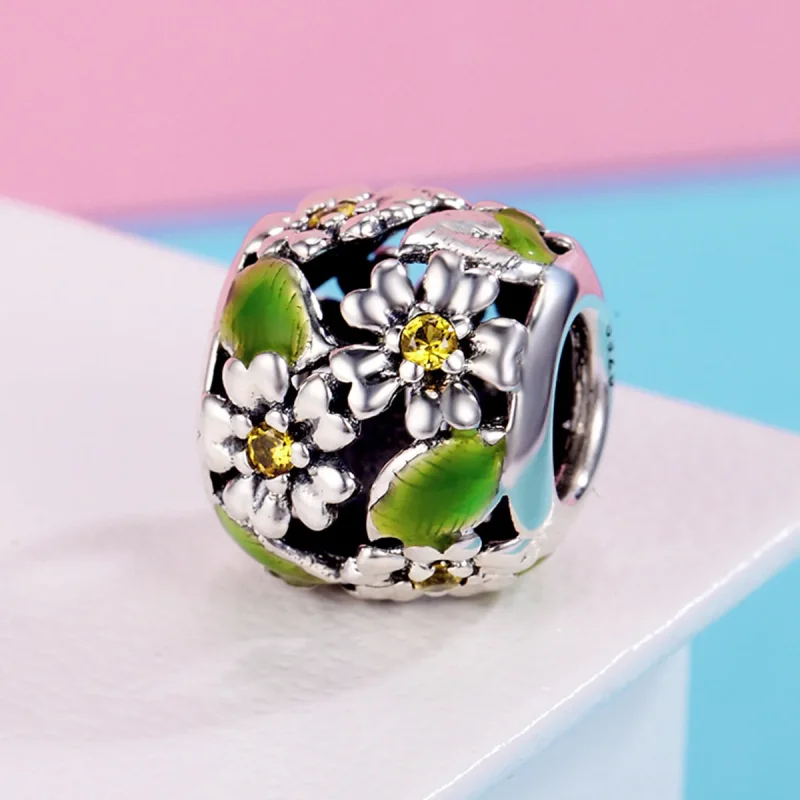 (immagine per) Charm tipo Pandora Piccole Margherite In Primavera E In Estate - SCC490 - Visualizza 3