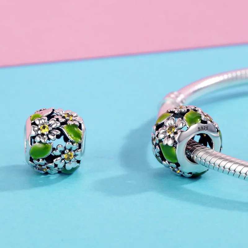 (immagine per) Charm tipo Pandora Piccole Margherite In Primavera E In Estate - SCC490 - Visualizza 4