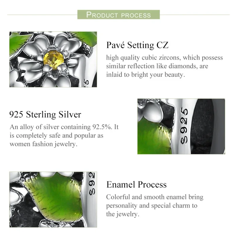 (immagine per) Charm tipo Pandora Piccole Margherite In Primavera E In Estate - SCC490 - Visualizza 6