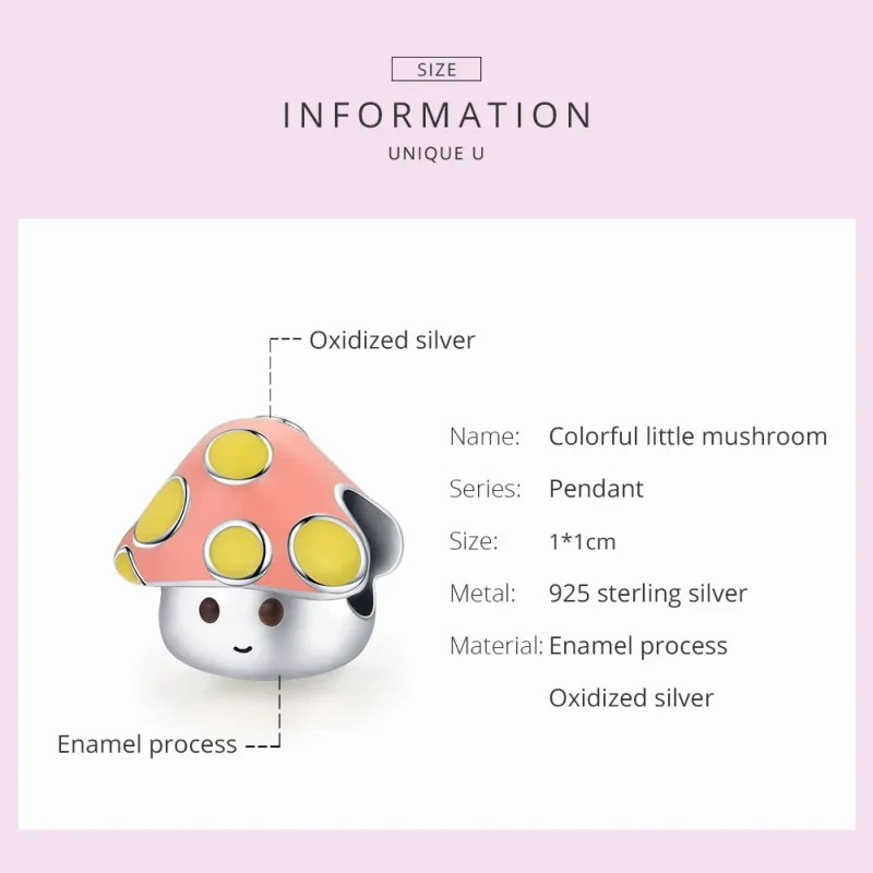 (immagine per) Charm tipo Pandora Piccoli Funghi Colorati - SCC1853 - Visualizza 5