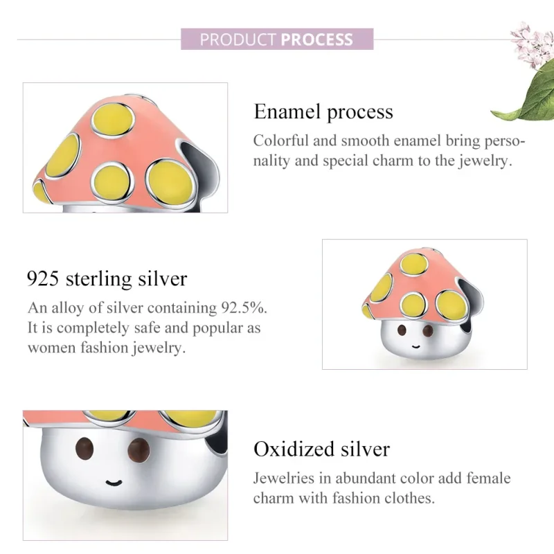 (immagine per) Charm tipo Pandora Piccoli Funghi Colorati - SCC1853 - Visualizza 6
