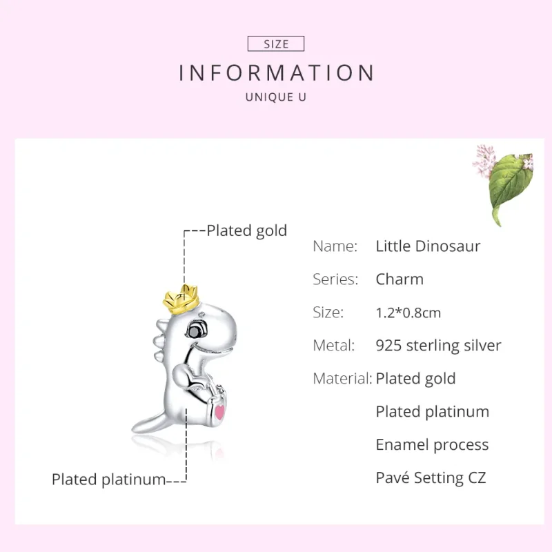 (immagine per) Charm tipo Pandora Piccolo Dinosauro - SCC1674 - Visualizza 7