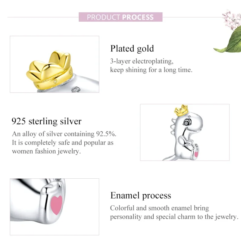 (immagine per) Charm tipo Pandora Piccolo Dinosauro - SCC1674 - Visualizza 8
