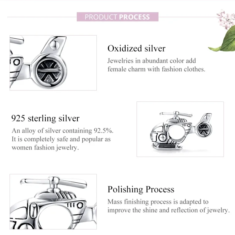 (immagine per) Charm tipo Pandora Piccolo elicottero - SCC1699 - Visualizza 7