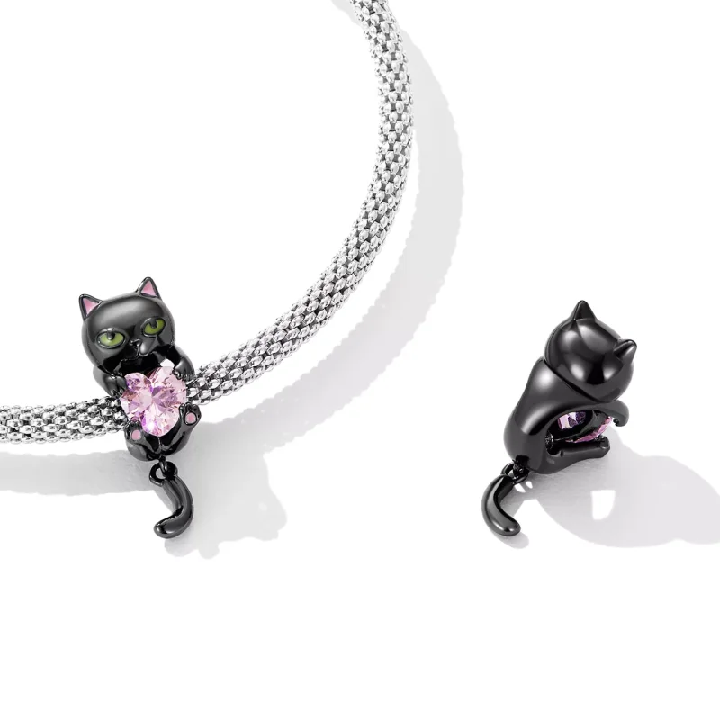(immagine per) Charm tipo Pandora Piccolo gatto nero - SCC2329 - Visualizza 4