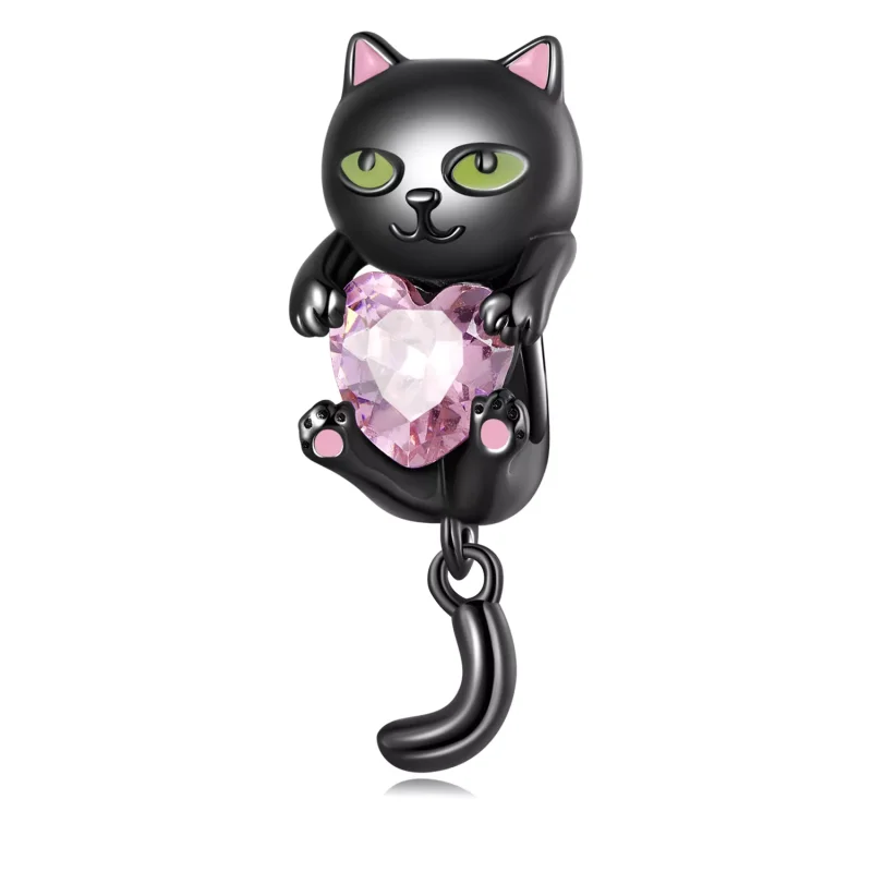 (immagine per) Charm tipo Pandora Piccolo gatto nero - SCC2329