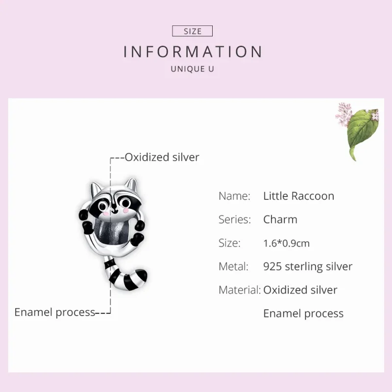 (immagine per) Charm tipo Pandora Piccolo procione - BSC403 - Visualizza 7