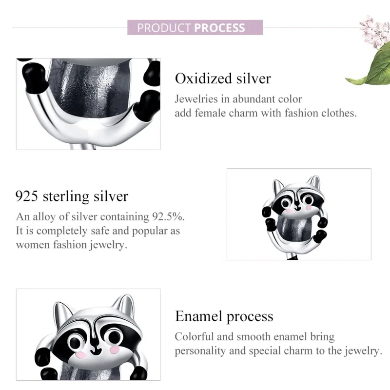 (immagine per) Charm tipo Pandora Piccolo procione - BSC403 - Visualizza 8