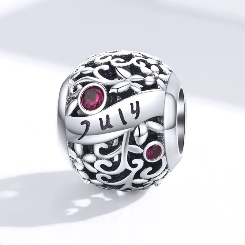 (immagine per) Charm tipo Pandora Pietra portafortuna del granato di luglio - SCC1385-7 - Visualizza 4