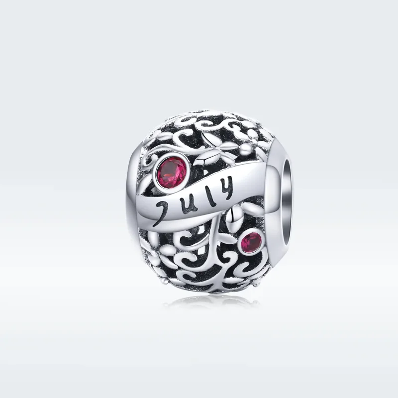 (immagine per) Charm tipo Pandora Pietra portafortuna del granato di luglio - SCC1385-7 - Visualizza 5