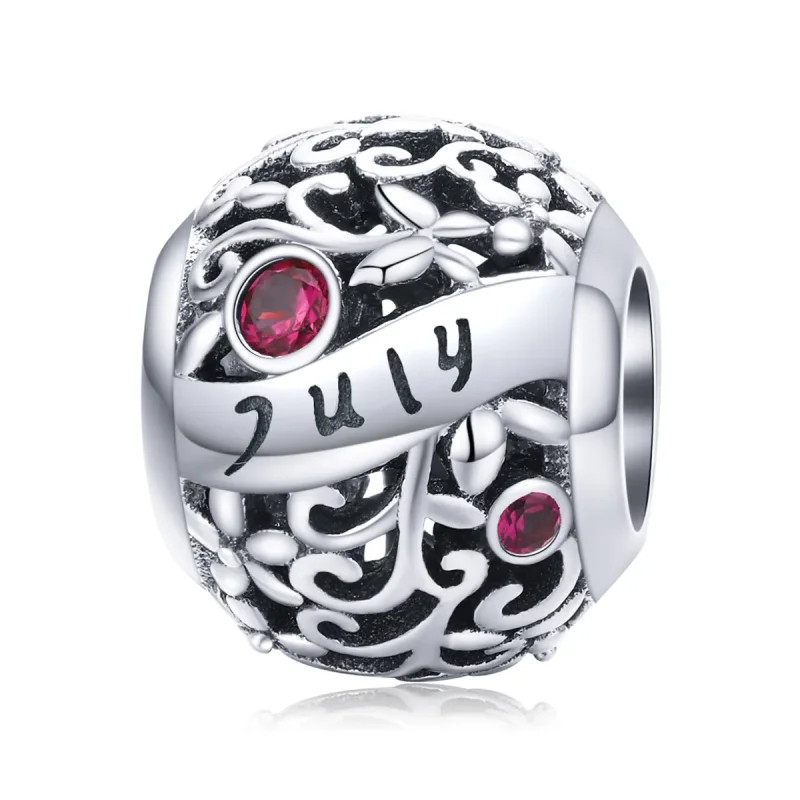 (immagine per) Charm tipo Pandora Pietra portafortuna del granato di luglio - SCC1385-7
