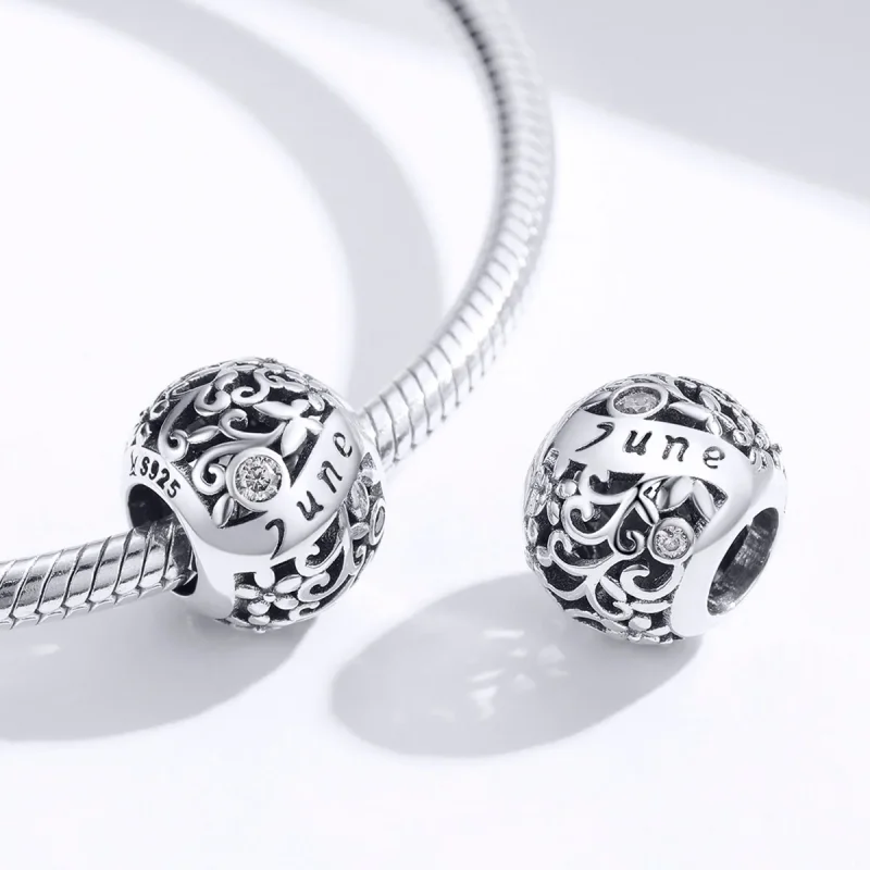 (immagine per) Charm tipo Pandora Pietra portafortuna di giugno - SCC1385-6 - Visualizza 3
