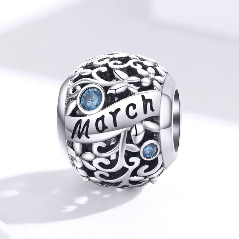 (immagine per) Charm tipo Pandora Pietra portafortuna di marzo - SCC1385-3 - Visualizza 4