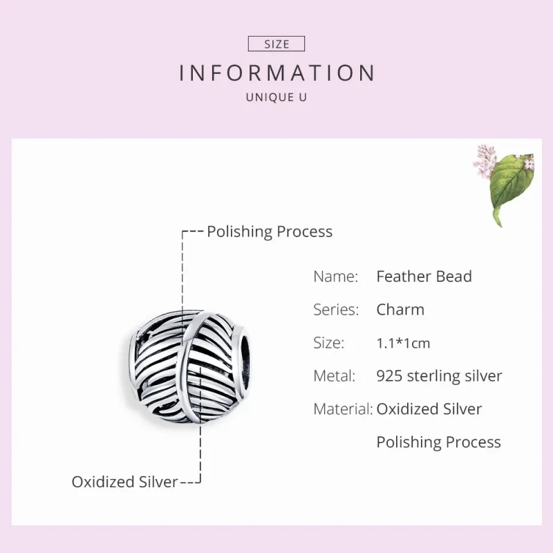 (immagine per) Charm tipo Pandora Piuma - SCC1509 - Visualizza 7