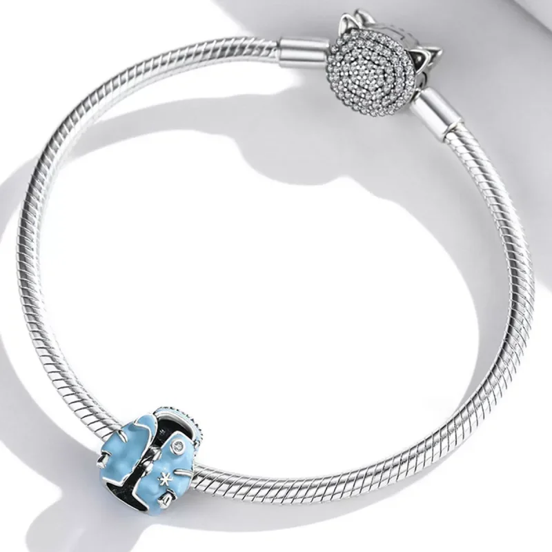 (immagine per) Charm tipo Pandora Piumino celeste - SCC1999 - Visualizza 3