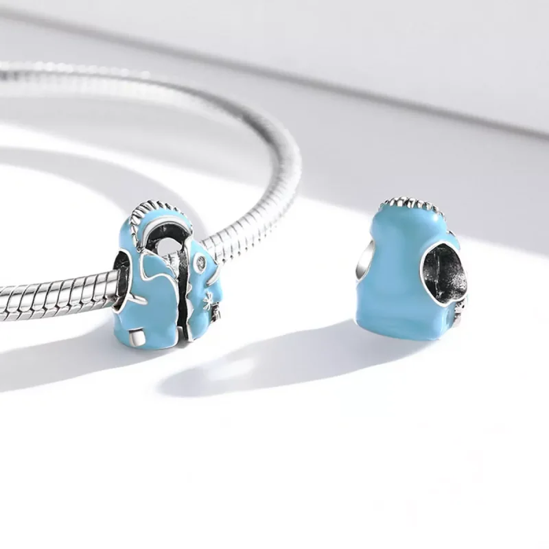 (immagine per) Charm tipo Pandora Piumino celeste - SCC1999 - Visualizza 4