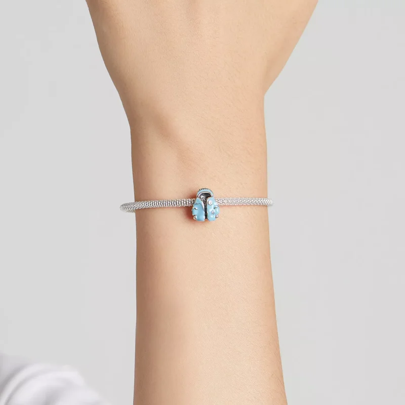 (immagine per) Charm tipo Pandora Piumino celeste - SCC1999 - Visualizza 5