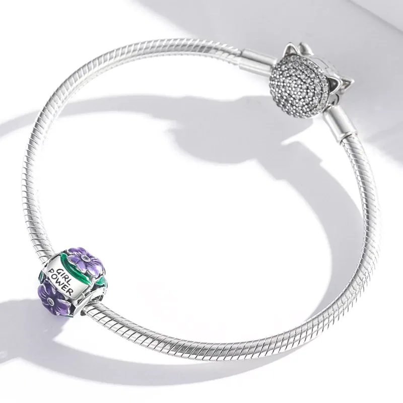 (immagine per) Charm tipo Pandora Potere femminile - Viola - SCC2140 - Visualizza 3